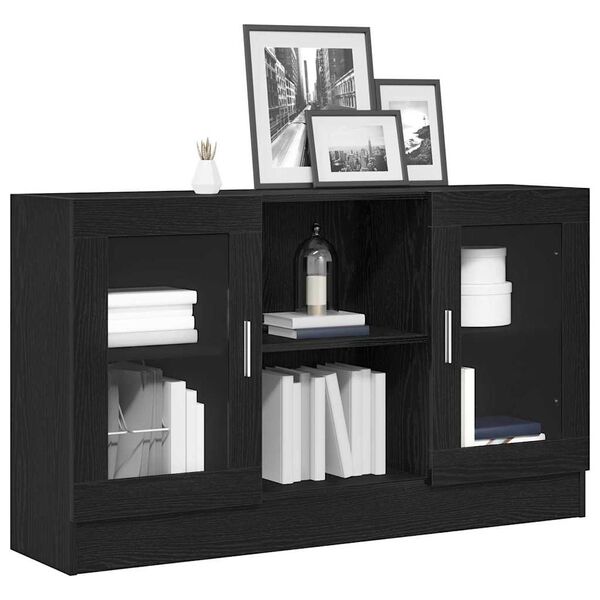vidaXL Buffet Ch&ecirc;ne noir 120 x 30,5 x 70 cm Bois d'ing&eacute;nierie