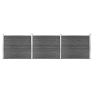 vidaXL Ensemble de panneau de cl&ocirc;ture WPC 526x146 cm Noir