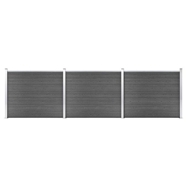 vidaXL Ensemble de panneau de cl&ocirc;ture WPC 526x146 cm Noir