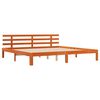 vidaXL Cadre de lit avec t&ecirc;te de lit Brun cire 203.5 x 205.5 x 69.5 cm