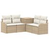 vidaXL Ensemble de Canap&eacute;s 5 pc Beige et blanc cr&egrave;me
