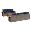 vidaXL Salon de jardin 8 pcs avec coussins gris r&eacute;sine tress&eacute;e