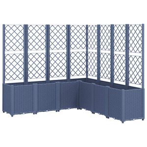 vidaXL Jardini&egrave;re avec treillis bleu gris 160x160x140 cm PP