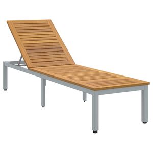 vidaXL Transat Gris 200 x 55 x 35 cm Bois d'Acacia Massif