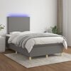 vidaXL Sommier &agrave; lattes de lit et matelas et LED Gris fonc&eacute; 120x200 cm