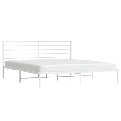 vidaXL Cadre de lit métal sans matelas et tête de lit blanc 193x203 cm