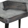 vidaXL Chaise &agrave; bascule et repose-pieds Gris Cuir v&eacute;ritable et toile