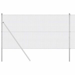 vidaXL Cl&ocirc;ture en fils soud&eacute;s pour fixation au sol 10 x 1 m Argent&eacute;