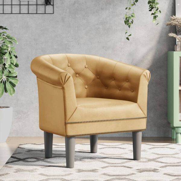vidaXL Fauteuil dor&eacute; similicuir