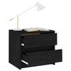 vidaXL Tables de chevet 2 pcs Noir 40x30,5x35,5 cm Bois de pin solide