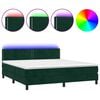 vidaXL Sommier &agrave; lattes de lit avec matelas LED Vert fonc&eacute; 160x200 cm