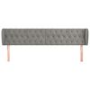vidaXL T&ecirc;te de lit avec oreilles Gris clair 183x23x78/88 cm Velours