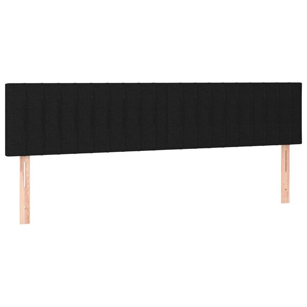 vidaXL T&ecirc;tes de lit 2 pcs Noir 100x5x78/88 cm Tissu