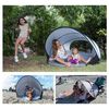 DERYAN Tente de plage escamotable XXL 155x133x95 cm Argent&eacute;
