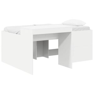 vidaXL Lit haut pour enfants avec bureau Blanc 80 x 160 cm