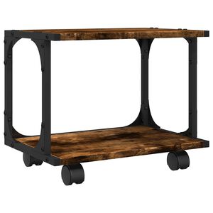 vidaXL Support d'imprimante &agrave; 2 niveaux ch&ecirc;ne fum&eacute; 41x28x33,5 cm