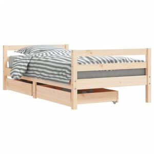 vidaXL Cadre de lit pour enfant et tiroirs 80x160cm bois de pin massif