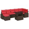 vidaXL Ensemble de canap&eacute; de jardin 8 pc Marron Poly rotin