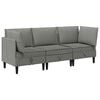 vidaXL Ensemble de meubles pour le salon 3 pc Gris fonc&eacute; Tissu
