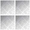 vidaXL Nez de marche 4 pc 20 x 20 cm Argent&eacute; Aluminium Carr&eacute;