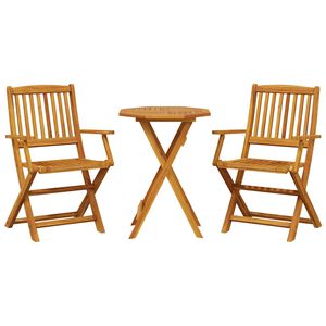 vidaXL Ensemble de bistro pliable 3 pcs bois d'acacia solide