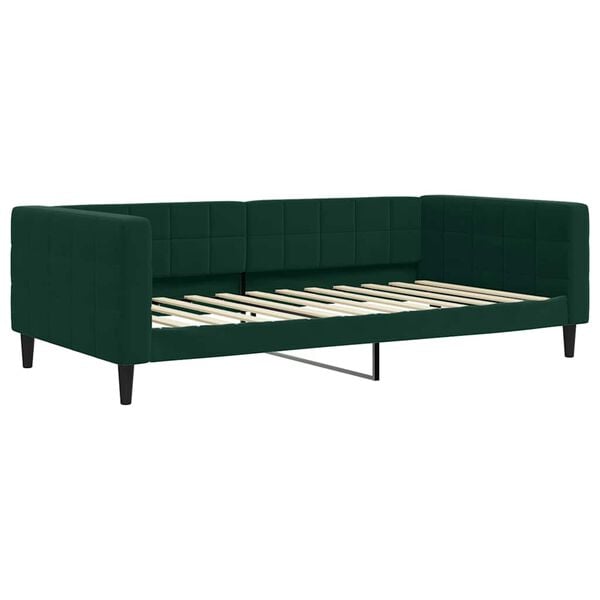 vidaXL Lit de jour avec matelas vert fonc&eacute; 100x200 cm velours