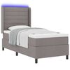 vidaXL Lit &agrave; ressort LED avec matelas Taupe 80 x 200 cm tissu