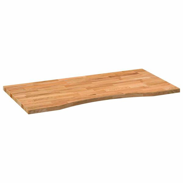 vidaXL Dessus de bureau marron clair bois ch&ecirc;ne massif rectangulaire