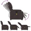vidaXL Fauteuil inclinable de massage Marron fonc&eacute; Tissu