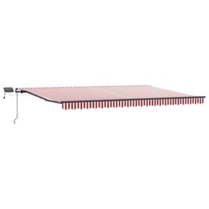 vidaXL Auvent r&eacute;tractable Rouge et Blanc 500 &times; 300 cm