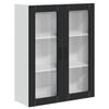 vidaXL Cabinet en verre mural LUCCA Noir 80 x 31 x 100 cm