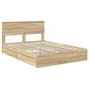 vidaXL Lit de Rangement Ch&ecirc;ne Sonoma 150 x 200 cm Bois d'ing&eacute;nierie
