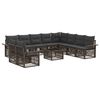 vidaXL Ensemble de canap&eacute; de jardin 11 pc Gris polyrotin
