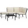 vidaXL Salon de jardin 5 pcs avec coussins sable acier
