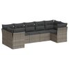 vidaXL Salon de jardin avec coussins 7 pcs gris r&eacute;sine tress&eacute;e