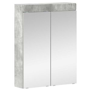 vidaXL Amoire de salle de bain avec miroir TULUM Gris b&eacute;ton