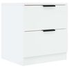 vidaXL Table de chevet Blanc Bois d'ing&eacute;nierie