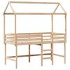 vidaXL Lit superpos&eacute; avec &eacute;chelle et toit sans matelas 90x190 cm