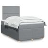 vidaXL Sommier &agrave; lattes de lit et matelas gris clair 120x190 cm tissu