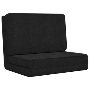 vidaXL Chaise pliable de sol Noir Tissu