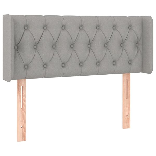 vidaXL T&ecirc;te de lit avec oreilles Gris clair 103x16x78/88 cm Tissu
