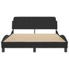 vidaXL Cadre de lit Dover noir 140x190 cm velours