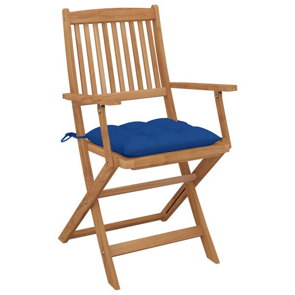 vidaXL Chaises pliables d'ext&eacute;rieur et coussins lot de 8 Bois d'acacia
