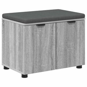 vidaXL Banc d'entr&eacute;e avec coussin Gris Sonoma 60 x 38 x 46 cm