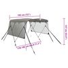 vidaXL Toit bimini à 3 arceaux parois en maille 183x(170-182)x137 cm