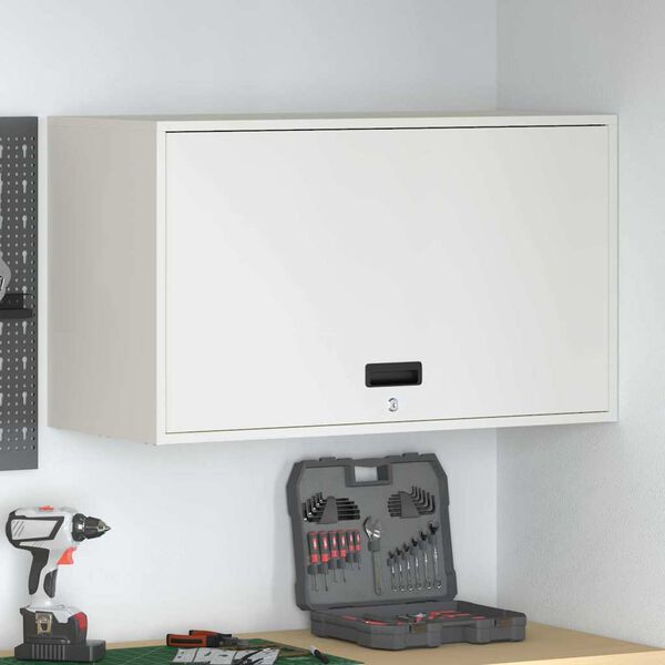 vidaXL Armoire murale pour garage Blanc 90 x 40 x 53 cm