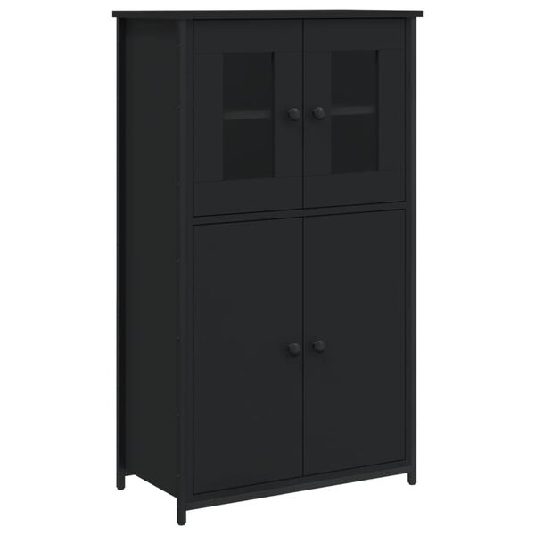 vidaXL Buffet haut noir 62x32x106,5 cm bois d'ing&eacute;nierie