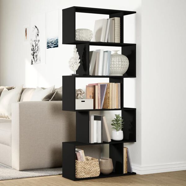 vidaXL &Eacute;tag&egrave;re s&eacute;paratrice de pi&egrave;ce &agrave; 5 niveaux noir 70x24x161 cm