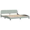 vidaXL Lit avec matelas Hanko gris clair 200x200 cm velours