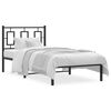 vidaXL Cadre de lit m&eacute;tal sans matelas avec t&ecirc;te de lit noir 90x200 cm